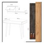 Hanah Home Mesa de Estudio con Estante de Pared, Roble y Gris Oscuro